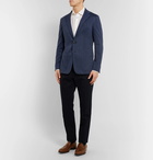 Canali - Navy Unstructured Herringbone Cotton Blazer - Men - Navy