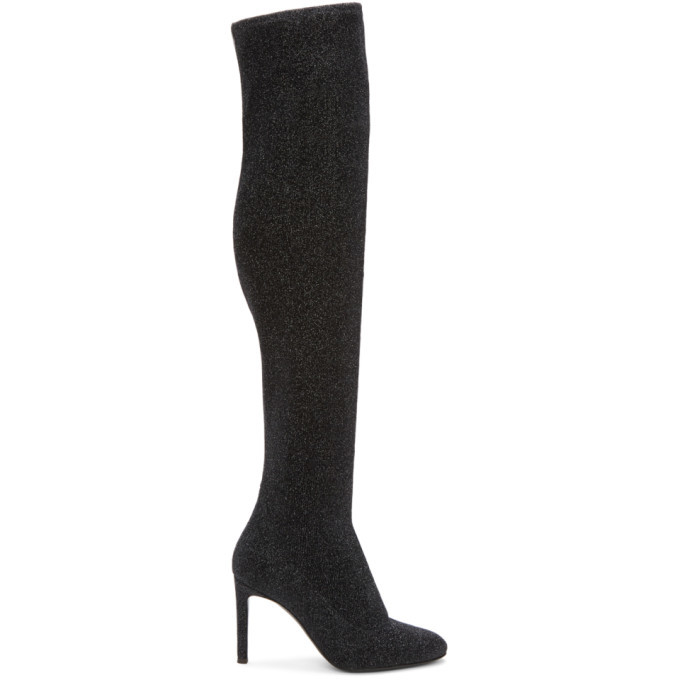 Giuseppe Zanotti Black Stretch Lurex Over-the-Knee Boots