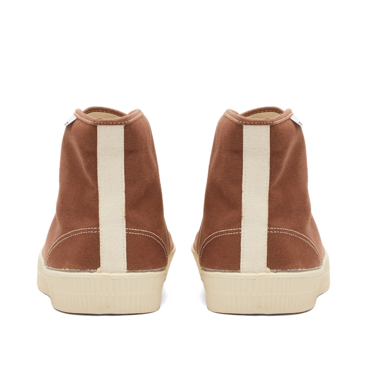 Novesta Star Dribble Contrast Stitch Sneakers in Brown/Beige/Ecru