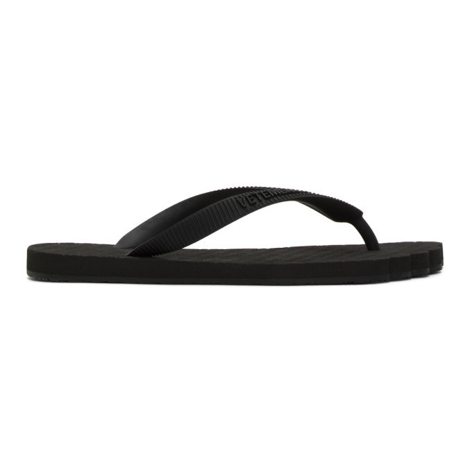VETEMENTS Black Flip Flop Toe Sandals Vetements