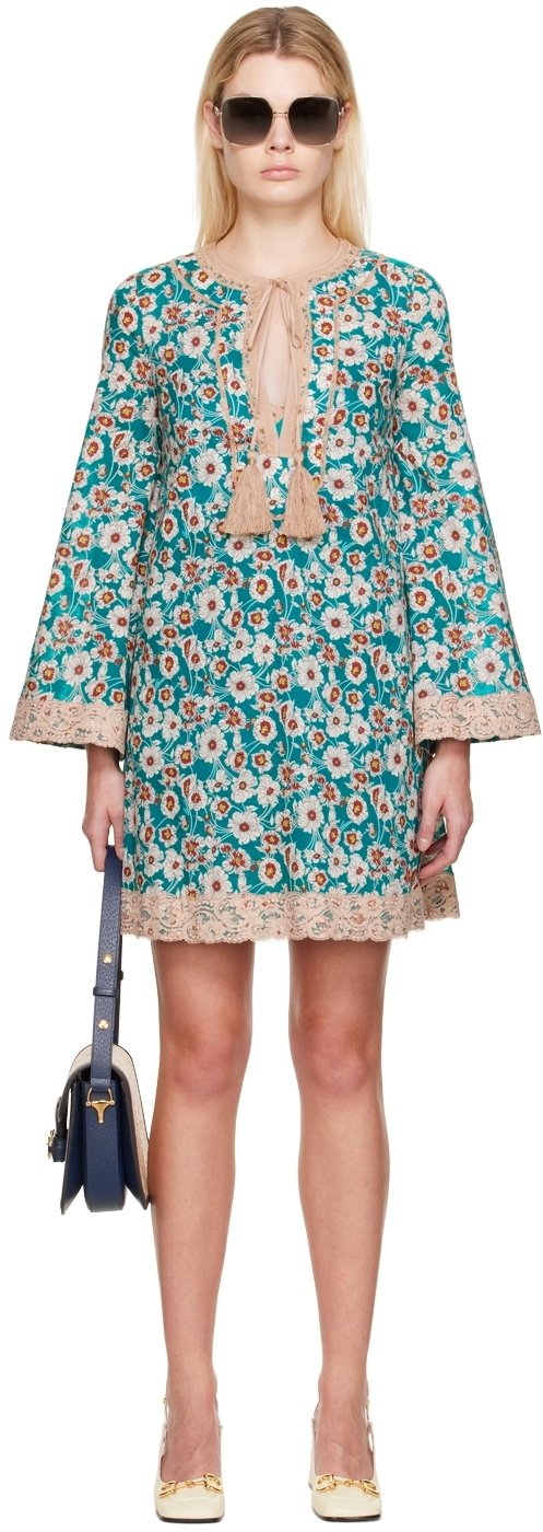 Gucci Blue Floral Minidress Gucci