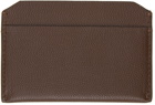 Dries Van Noten Brown Pebbled Leather Card Holder