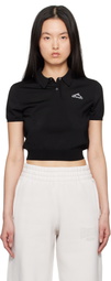 alexanderwang.t Black 3D Logo Mesh Cropped Polo