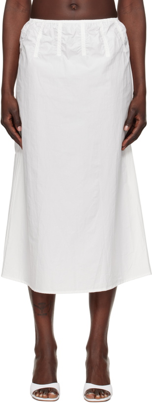 Photo: Deiji Studios White Channel Midi Skirt
