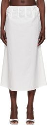 Deiji Studios White Channel Midi Skirt