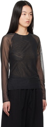Y-3 Black Mesh Fitted T-shirt