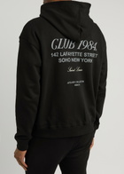 Club 1984 Soho Printed Hooded Cotton Sweatshirt Black