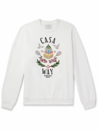 Casablanca - Casa Way Embroidered Organic Cotton-Jersey Sweatshirt - White