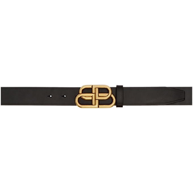 Photo: Balenciaga Black and Gold BB Buckle Belt
