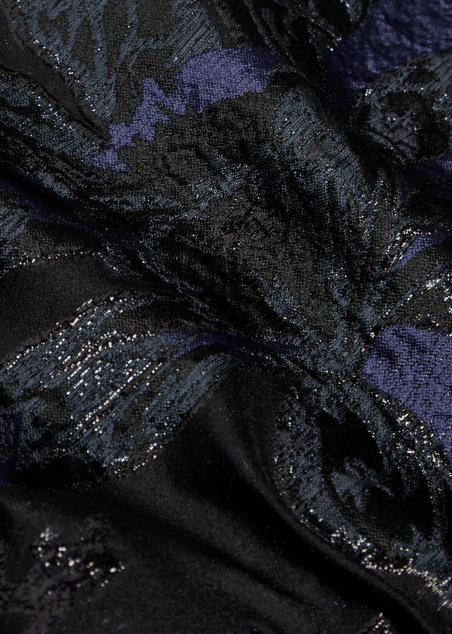 Talbot Runhof Floral-jacquard Woven Stole - Navy - One Size