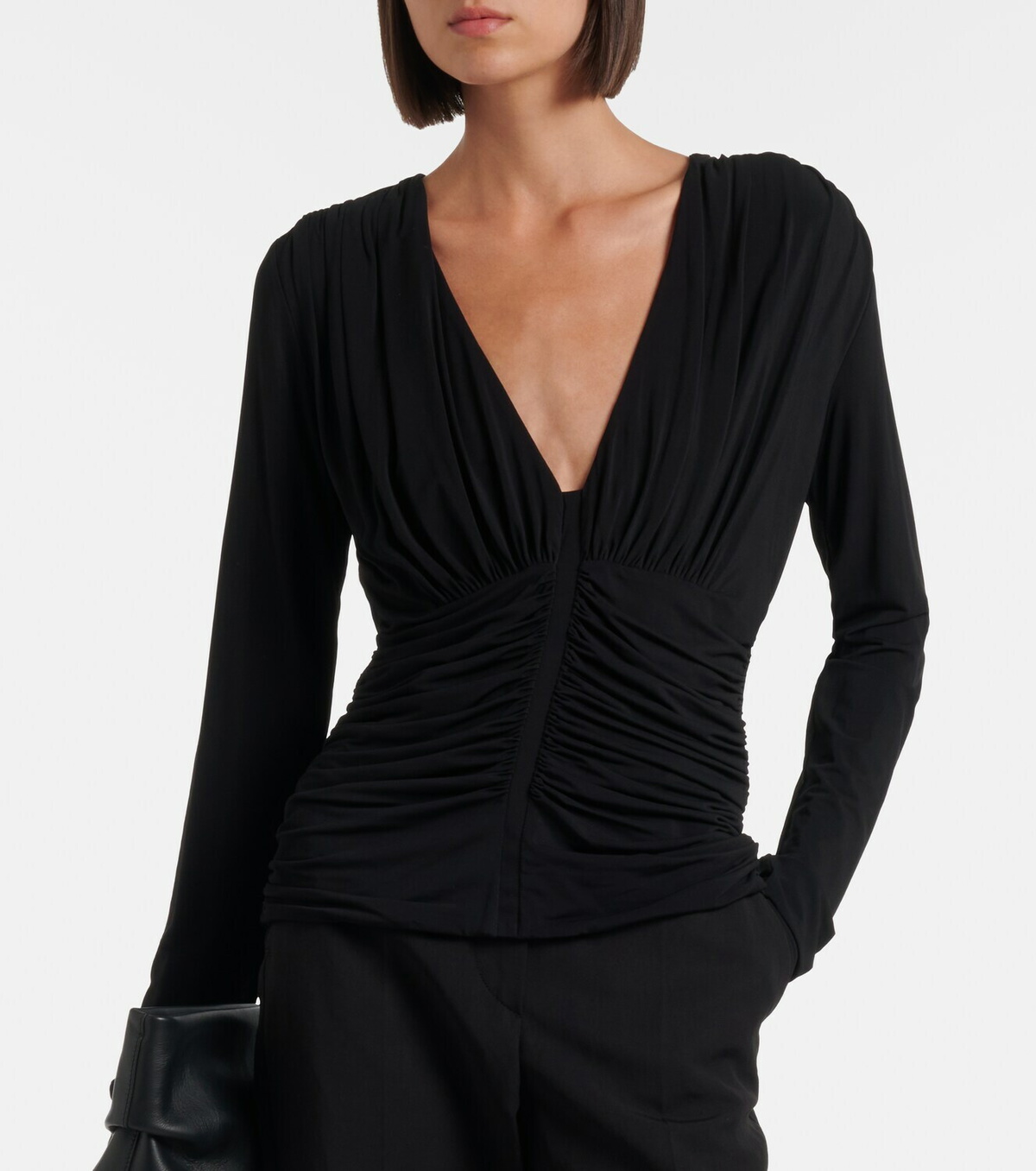 Sportmax Ruched crêpe top