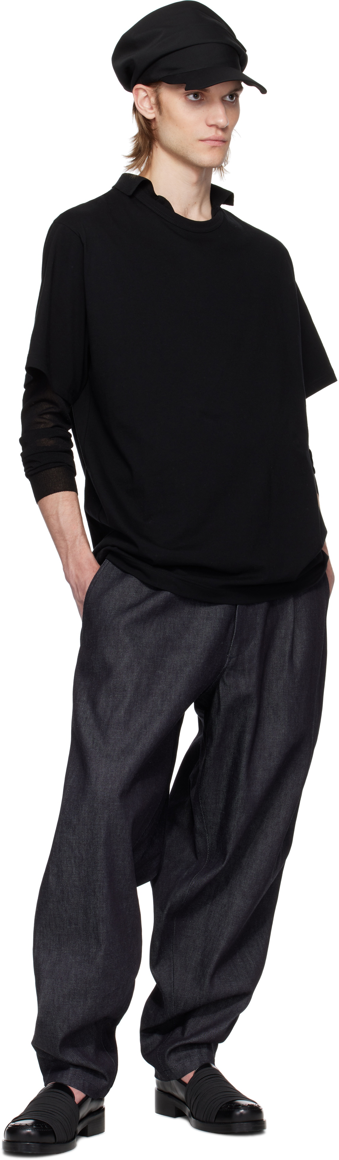Y's For Men Black Logo Back Print T-shirt