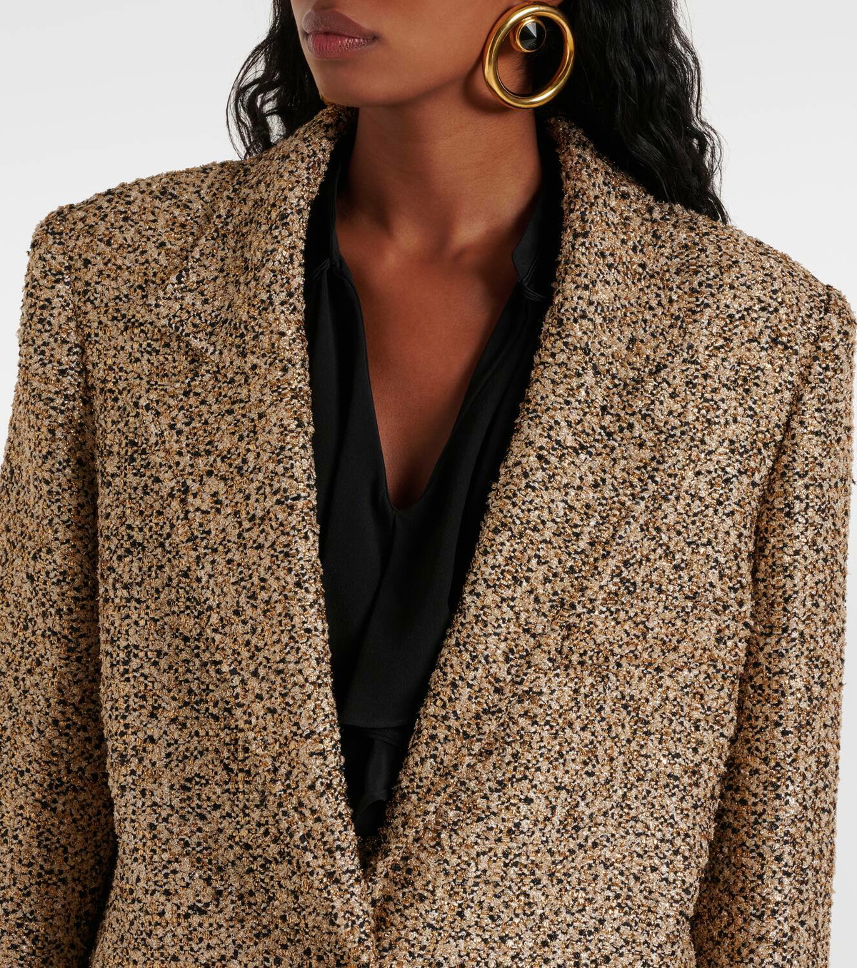 Alessandra Rich Oversized tweed lamé blazer