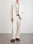 Barena - Straight-Leg Pleated Cotton-Drill Trousers - Neutrals