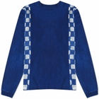 W'menswear Women's Long Sleeve Racing Check T-Shirt in Indigo/Check