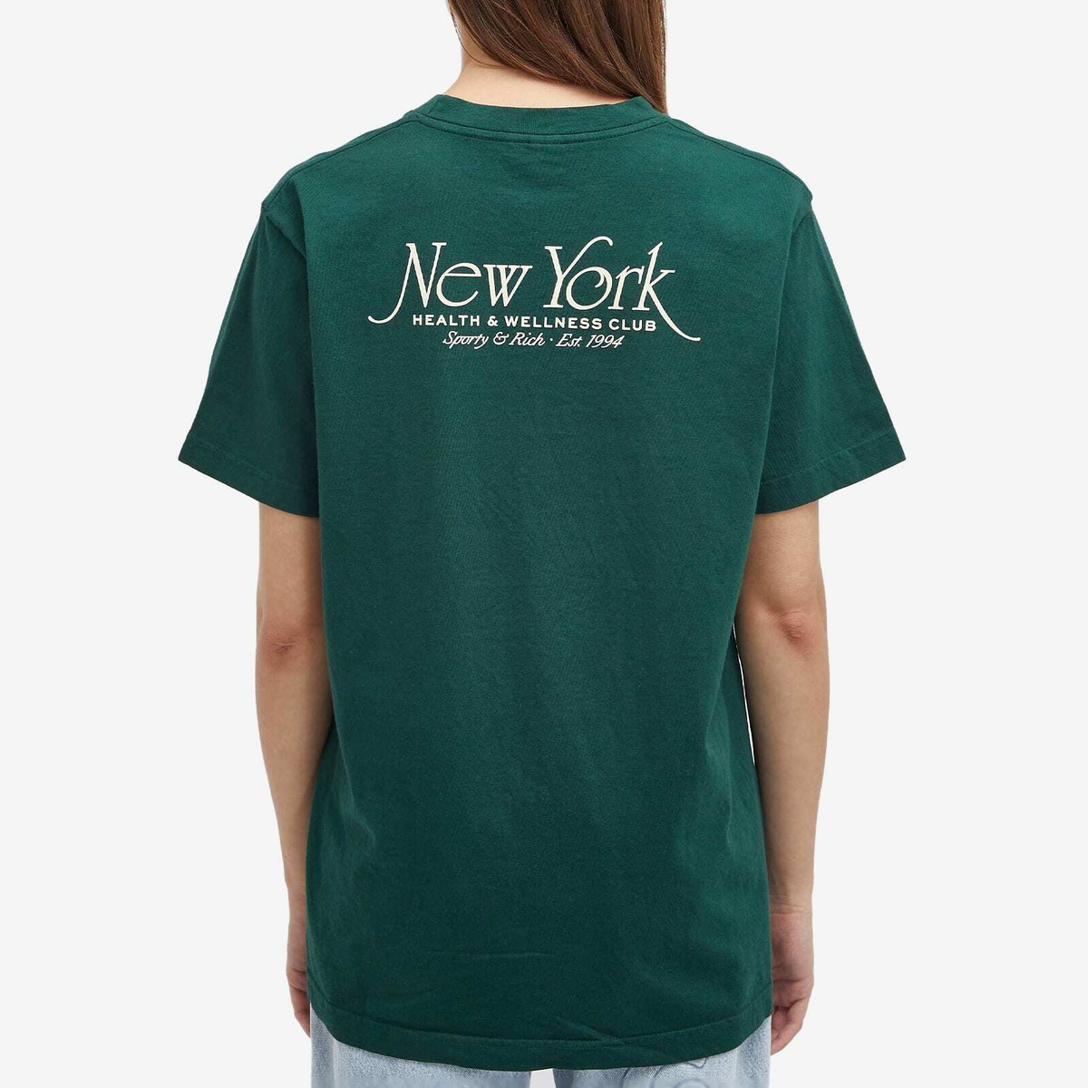 Sporty & Rich Women's NY 94 T-Shirt in Forest Cream