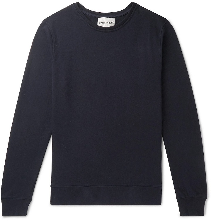 Photo: SALLE PRIVÉE - Filippe Loopback Cotton-Jersey Sweatshirt - Blue