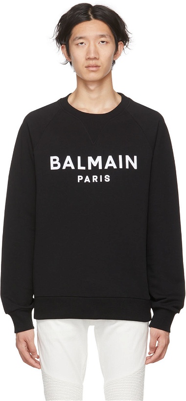 Photo: Balmain Black Flocked Sweatshirt