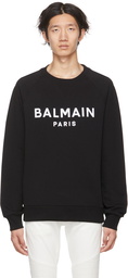 Balmain Black Flocked Sweatshirt