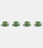 Bordallo Pinheiro Couve set of 4 espresso cups and saucers