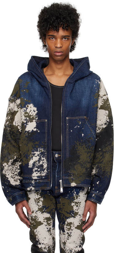 Photo: Dsquared2 Navy Workwear Zipped Denim Jacket