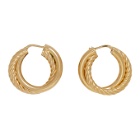 Bottega Veneta Gold Double Hoop Earrings