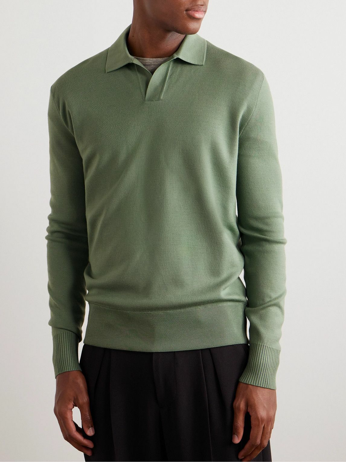 Loro Piana - Aspen Wool Polo Shirt - Green Loro Piana