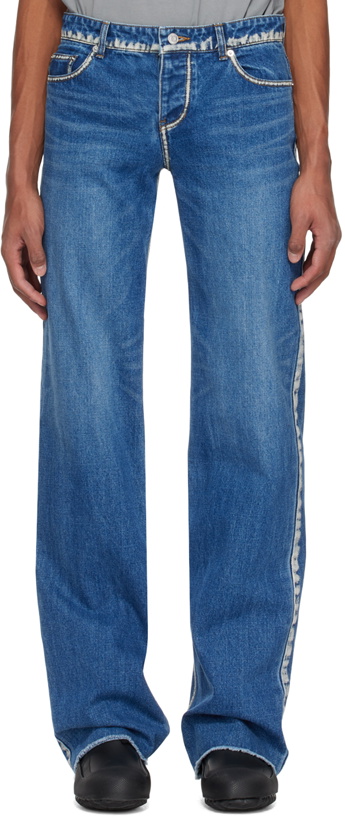 Photo: We11done Blue Low-Rise Jeans