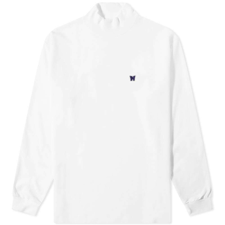 Photo: Needles Men's Long Sleeve Mock Neck T-Shirt in White