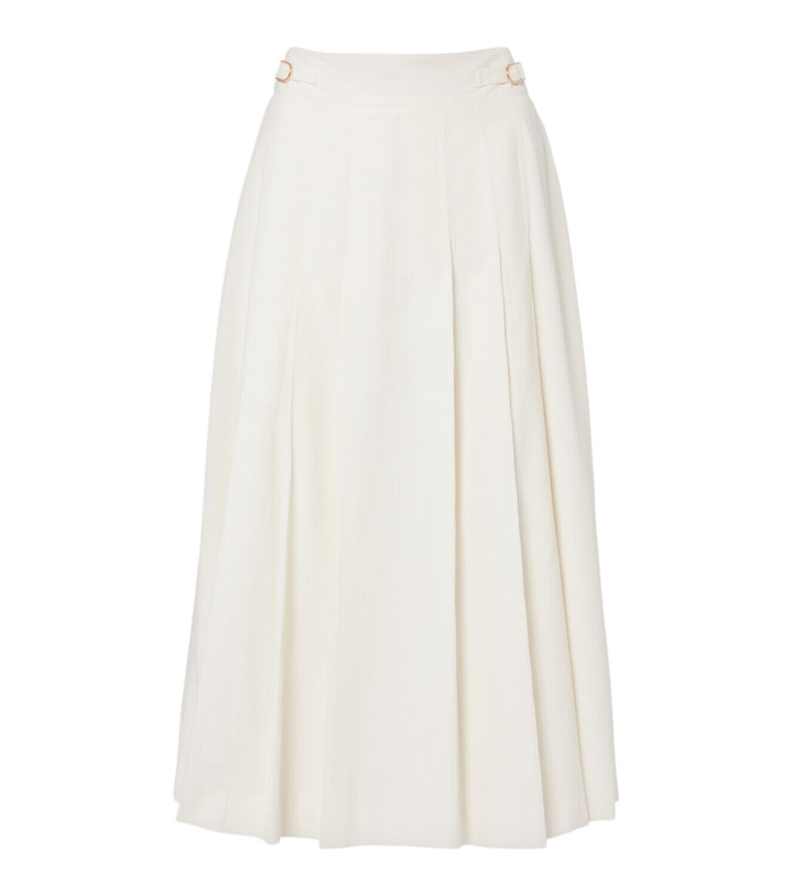 Photo: Gabriela Hearst Wesley pleated cotton corduroy midi skirt