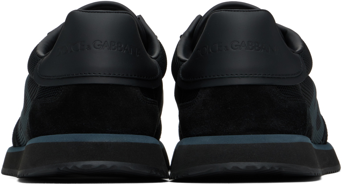 Dolce&Gabbana Black Mixed-Material 'DG' Cushion Sneakers
