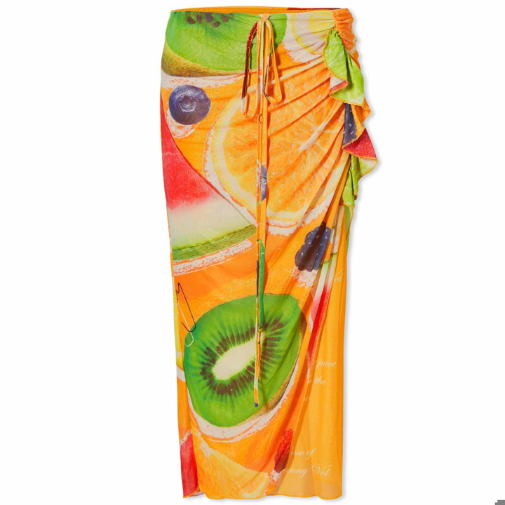Photo: House Of Sunny Women's Some Fruits Wrap Skirt in Multi