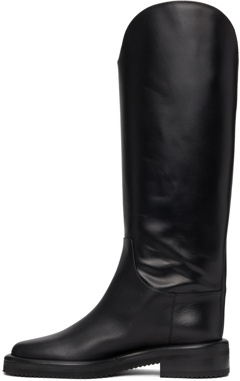 Proenza Schouler Black Leather Pipe Riding Boots Proenza Schouler