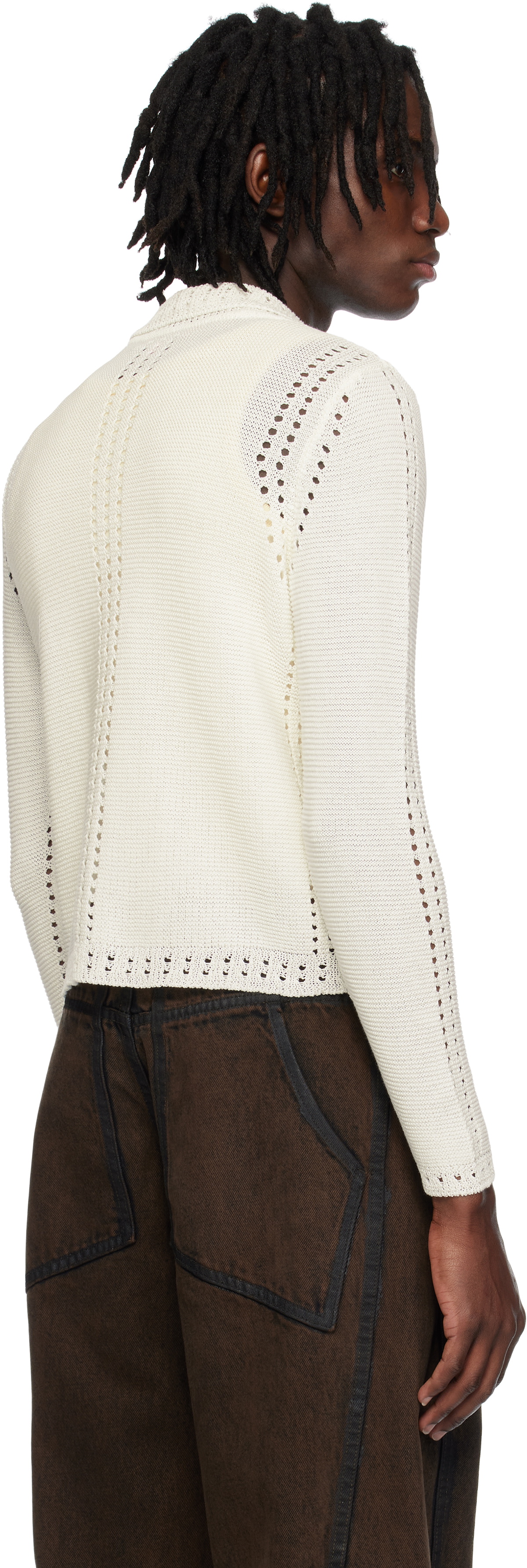 Eckhaus Latta White Sol Cardigan