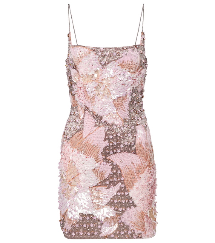 Photo: Là Fuori Embellished floral minidress