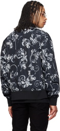 Versace Jeans Couture Black Barocco Reversible Bomber Jacket