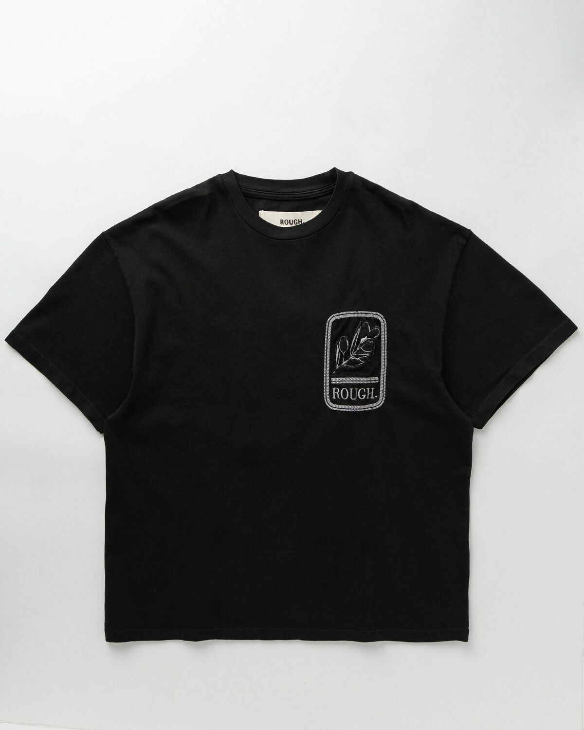 Rough. OLIVE EMBLEM Tee Brown Mens Shortsleefe