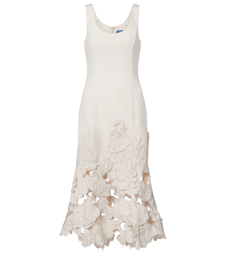 Photo: Leo Lin Floral-appliqué midi dress