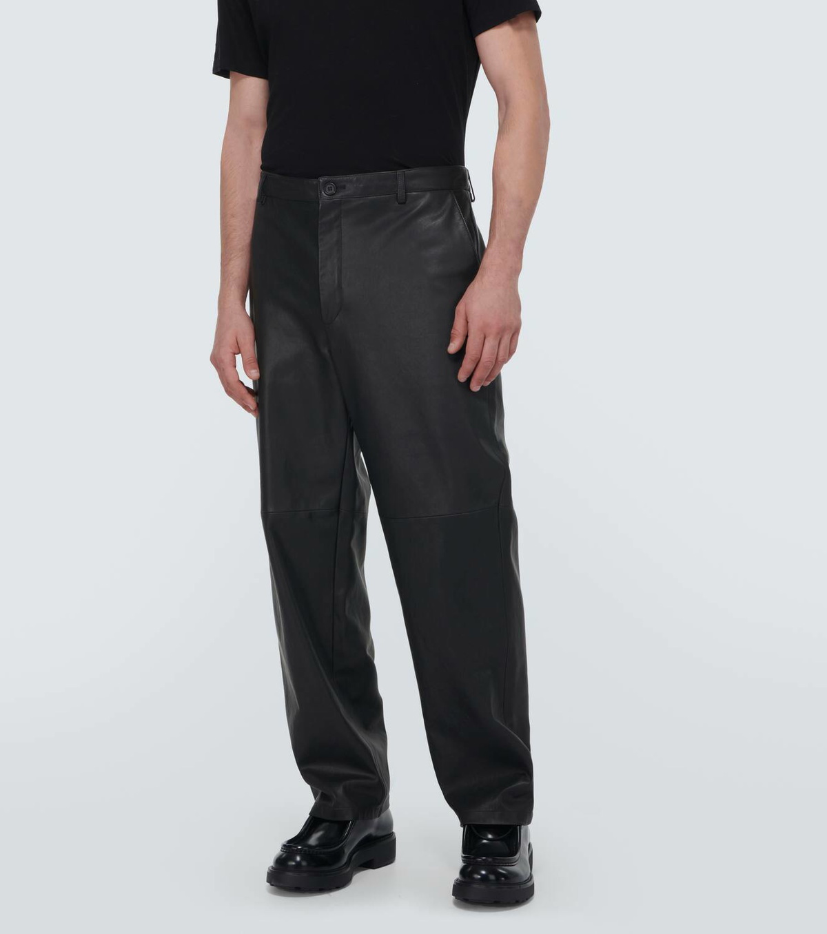 パンツ PRADA Mint Lamb Leather Tapered Pants 44 PRADA Mint Lamb Leather Tapered Pants 44