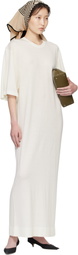 TOTEME Beige Centered Monogram Silk Scarf