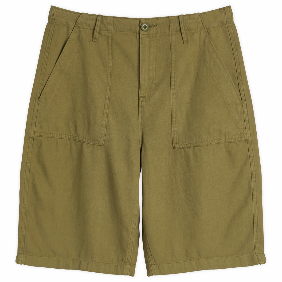 Good American Women's Lite Linen Bermuda Short in Martini Olive