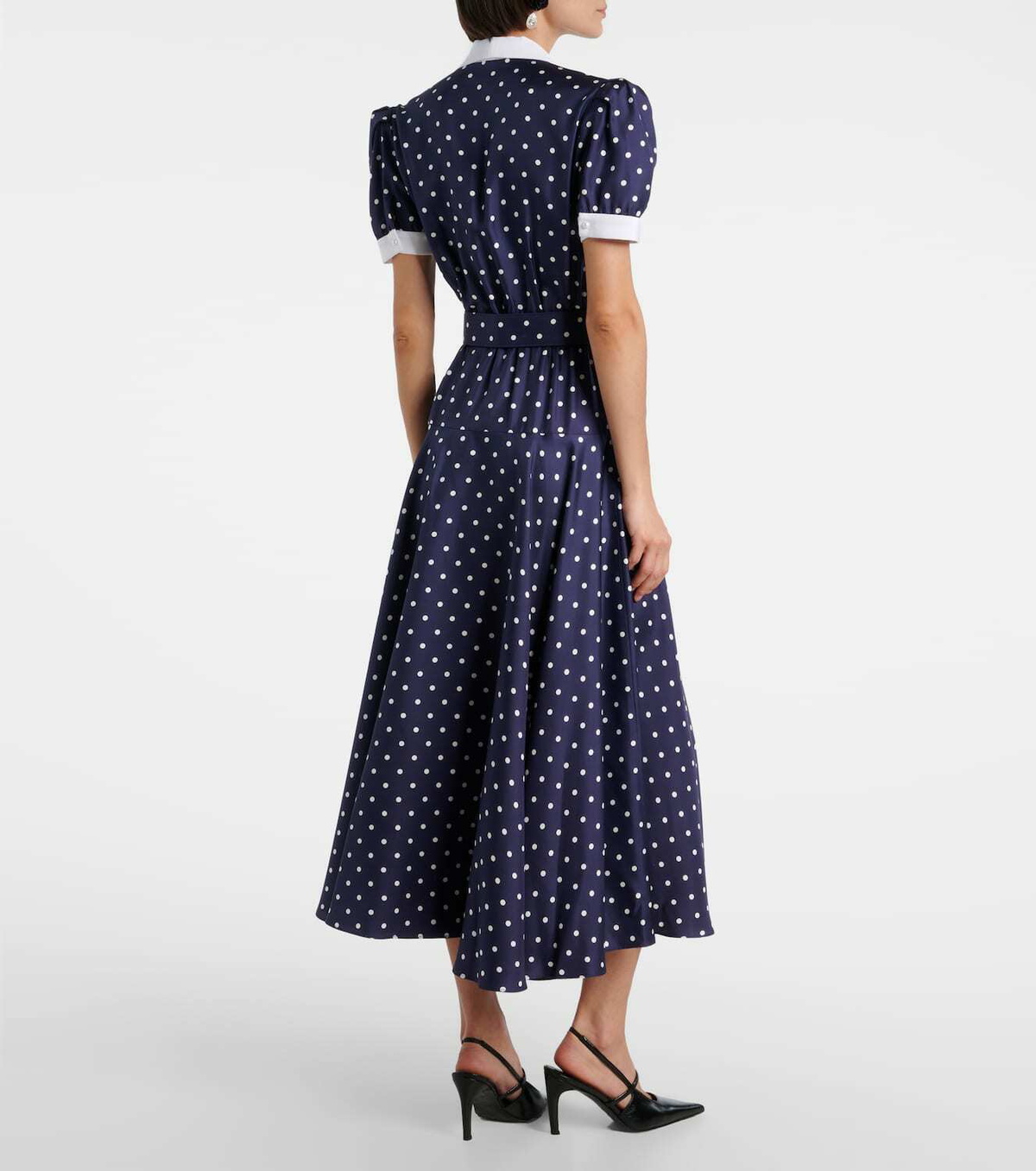Rodarte Polka-dot silk twill midi dress