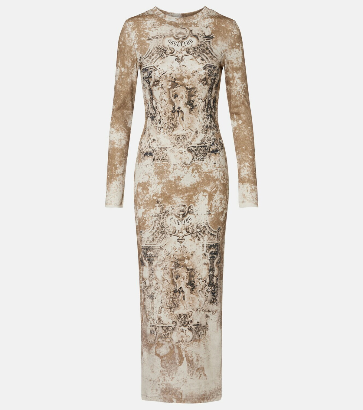 Jean Paul Gaultier Médaillon cotton-blend jersey midi dress
