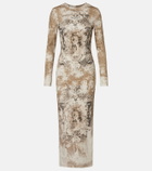Jean Paul Gaultier Médaillon cotton-blend jersey midi dress