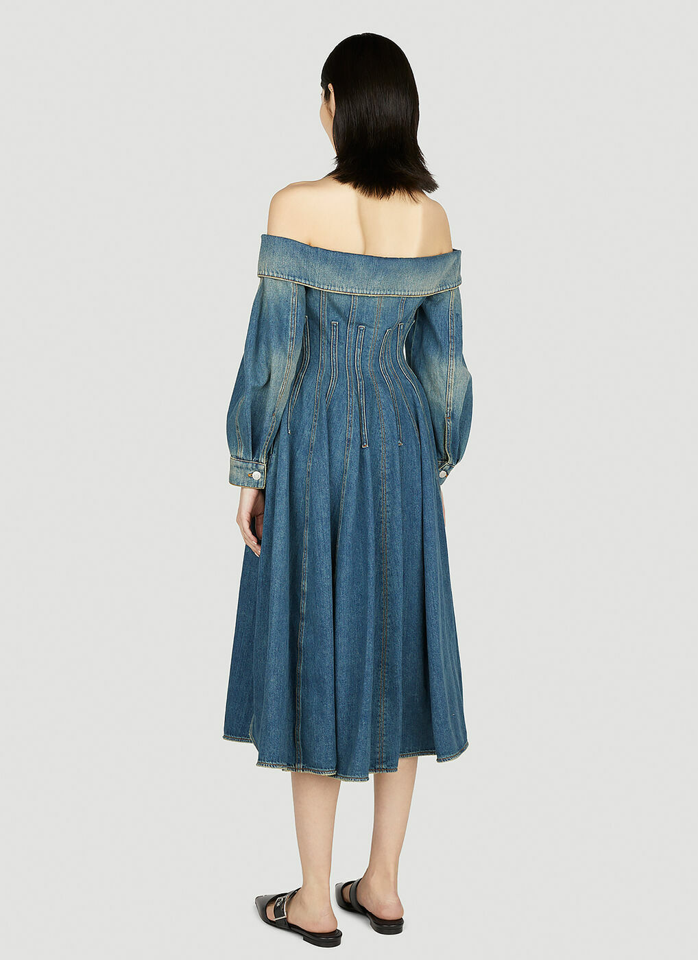 ワンピース Alexander Mcqueen Denim Dress Alexander McQueen Denim Mini Dress | Blue | FARFETCH