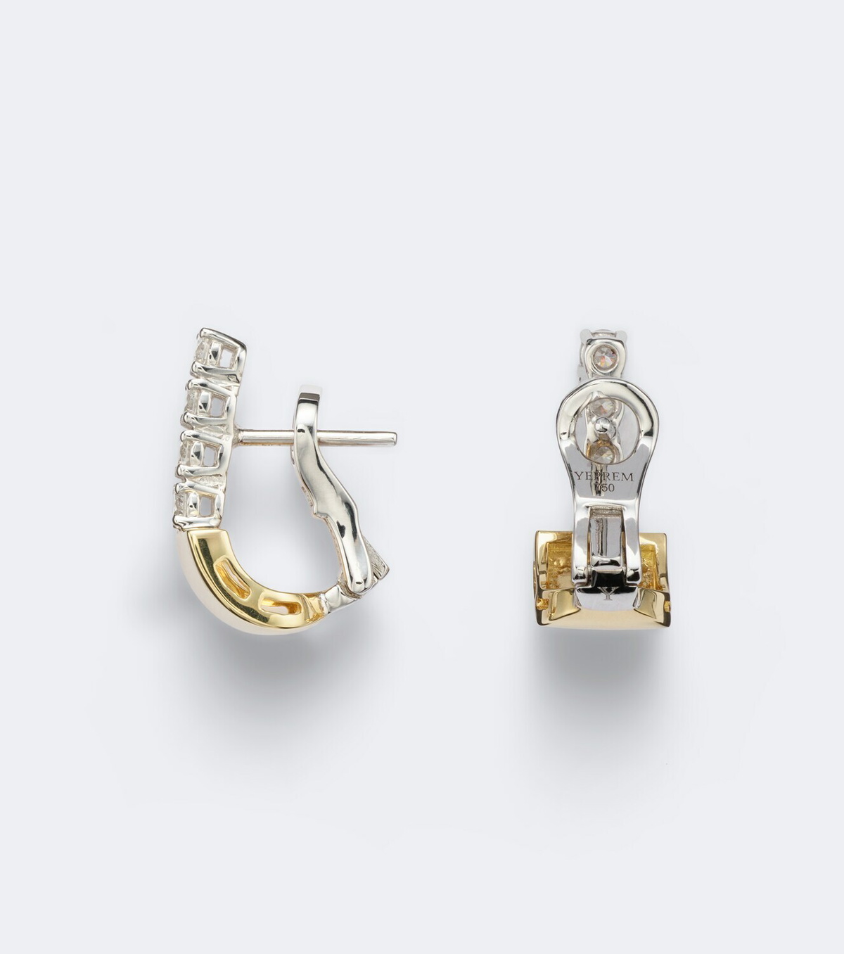 Yeprem Golden Strada 18kt gold huggie earrings with diamonds