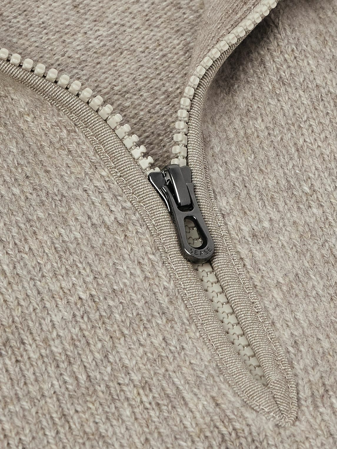 SEASE - Cashmere Half-Zip Sweater - Neutrals
