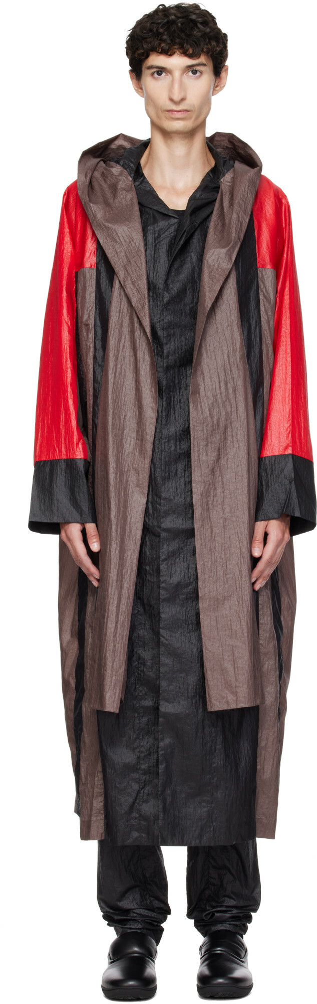 Kiko Kostadinov Brown & Red Hertel Stripe Coat
