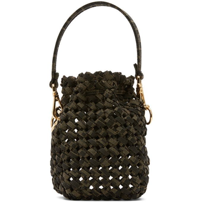 Women's Straw 'mon Tresor' Mini Bucket Bag by Fendi