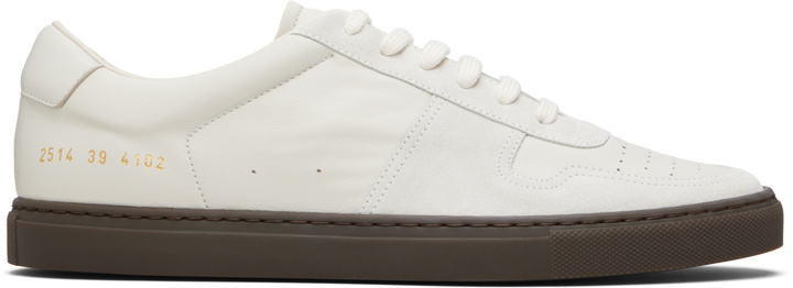 Photo: Common Projects Off-White BBall Slim Gum Brown Sole Sneakers